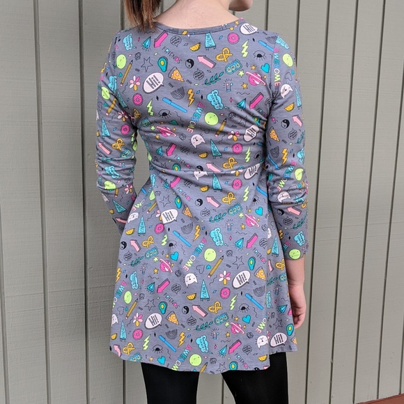 Cat & Jack Girl's Patterned Skater Dress, Sz. L - Picture 3 of 5